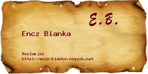 Encz Bianka névjegykártya